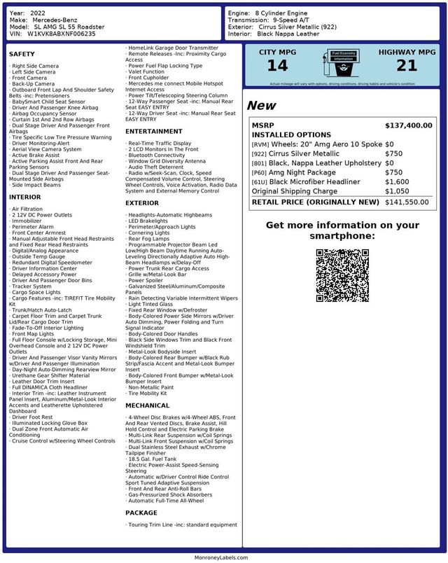 2022 Mercedes-Benz SL AMG SL 55 Roadster - 22941840 - 43