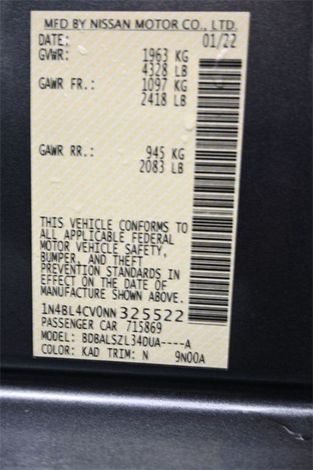 2022 Nissan Altima 2.5 SR Sedan - 22935586 - 6