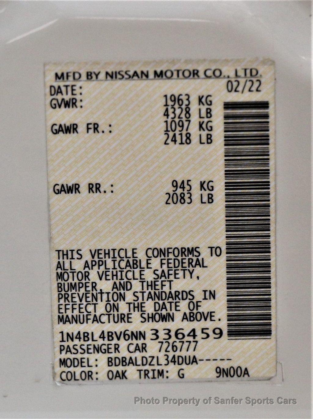 2022 Nissan Altima 2.5 S Sedan - 22921485 - 37