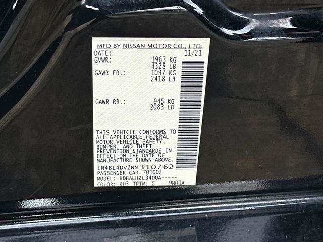 2022 Nissan Altima 2.5 SV Sedan - 22984240 - 21