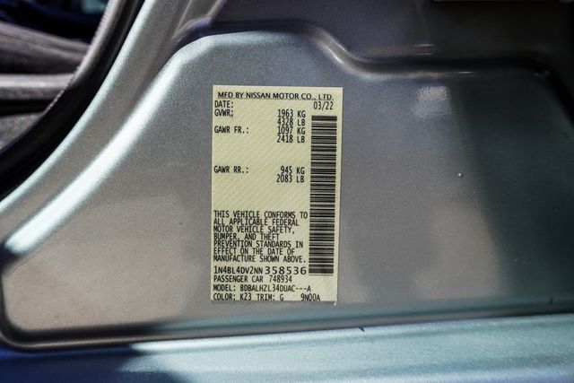2022 Nissan Altima 2.5 SV Sedan - 22981424 - 42