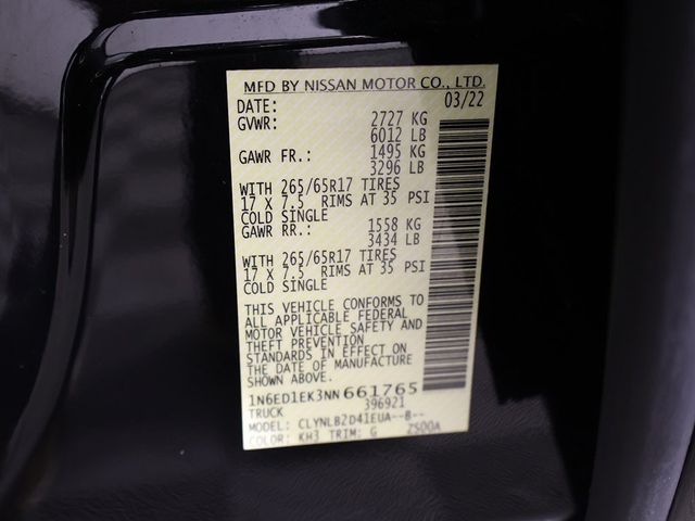 2022 Nissan Frontier Crew Cab 4x4 SV Automatic - 22962266 - 44