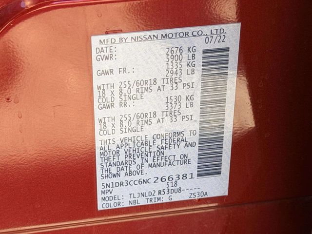2022 Nissan Pathfinder SL 4WD - 23025733 - 20
