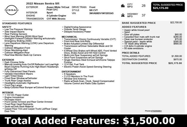 2022 Nissan Sentra SR CVT - 22956054 - 2
