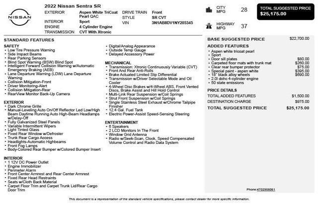2022 Nissan Sentra SR CVT - 23008932 - 2