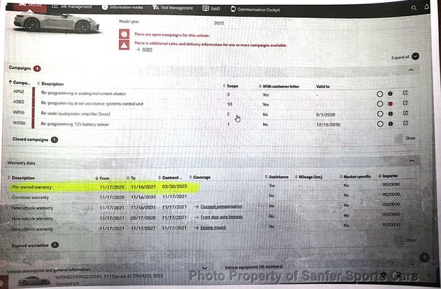 2022 Porsche 911 Porsche CPO Warranty  - 22975948 - 43