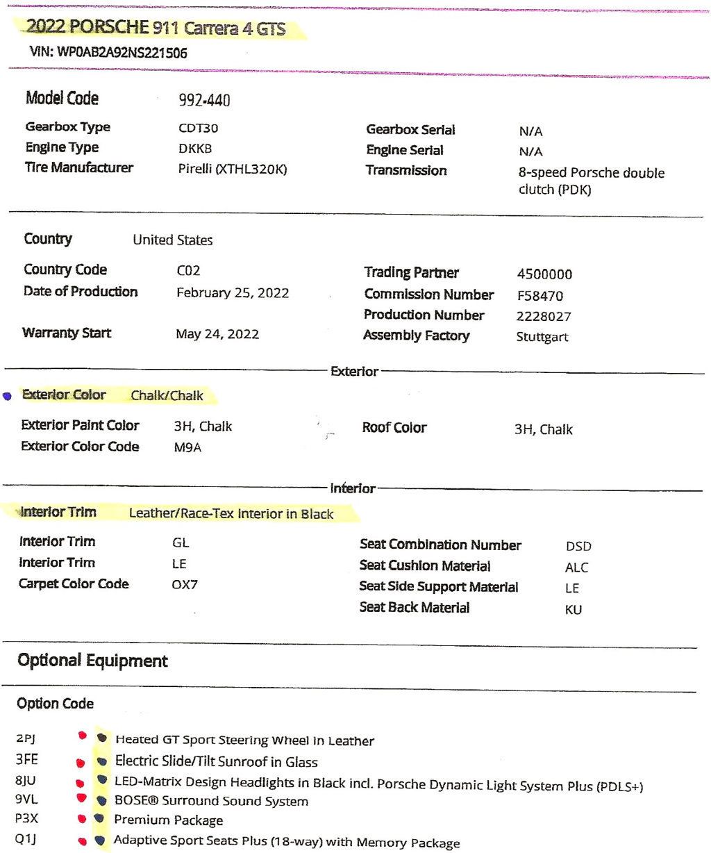 2022 Porsche CARRERA 4GTS CPE CHALK...8,990 Miles...Active CPO 2028!! - 22900762 - 16