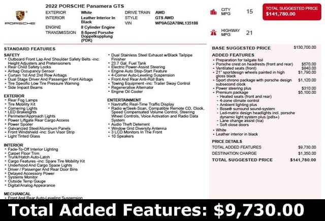 2022 Porsche Panamera GTS AWD - 22964265 - 2