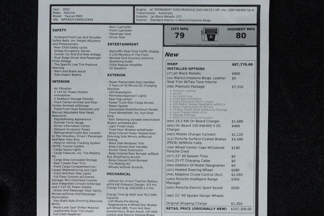 2022 Porsche Taycan Taycan - 23069210 - 7