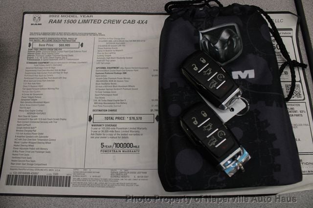 2022 Ram 1500 Limited 4x4 Crew Cab 5'7" Box - 23019314 - 55
