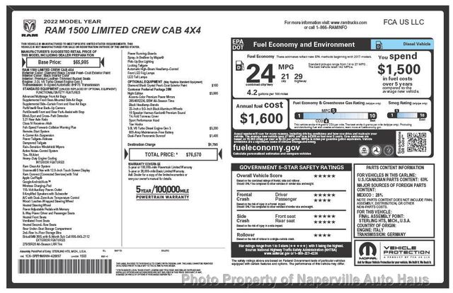 2022 Ram 1500 Limited 4x4 Crew Cab 5'7" Box - 23019314 - 56