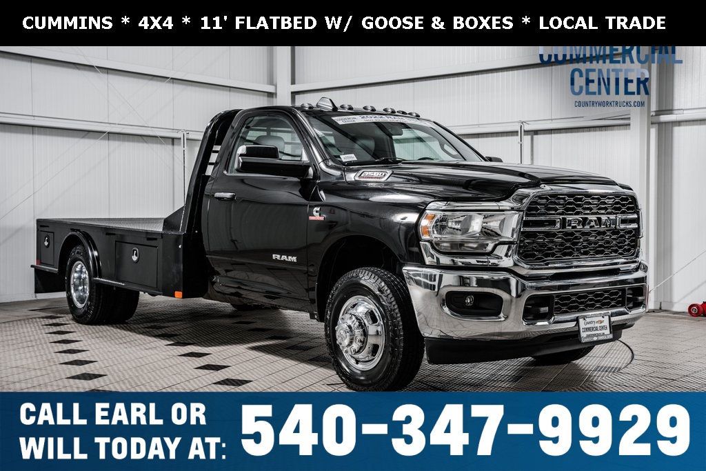 2022 Ram 3500 Chassis Cab 3500 REG CAB 4X4 * 6.7 CUMMINS * 11' CM FLATBED * LOCAL TRADE - 22694545 - 0