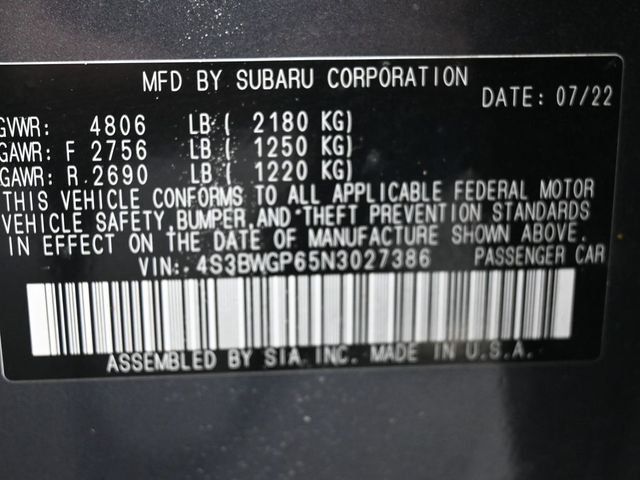 2022 Subaru Legacy Touring XT CVT - 23052983 - 5