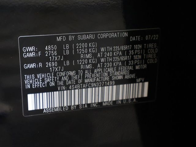 2022 Subaru Outback Premium CVT - 23055460 - 53