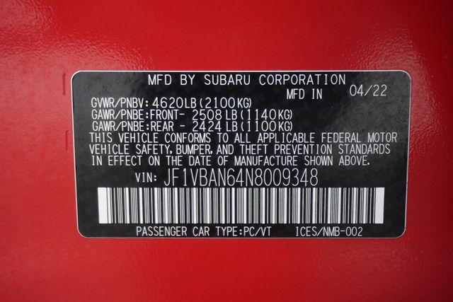 2022 Subaru WRX Limited CVT - 23032800 - 31