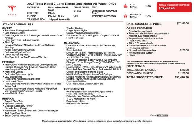2022 Tesla Model 3 Long Range AWD - 23029722 - 2