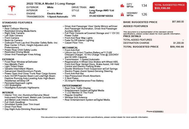 2022 Tesla Model 3 Long Range AWD - 23080523 - 2