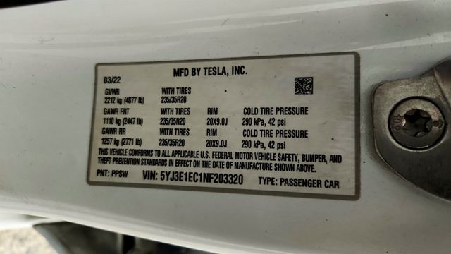 2022 Tesla Model 3 Performance AWD - 23010742 - 22
