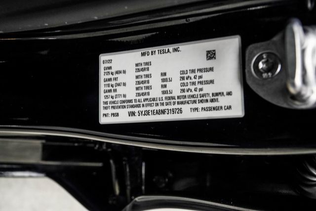 2022 Tesla Model 3 RWD - 22988332 - 35