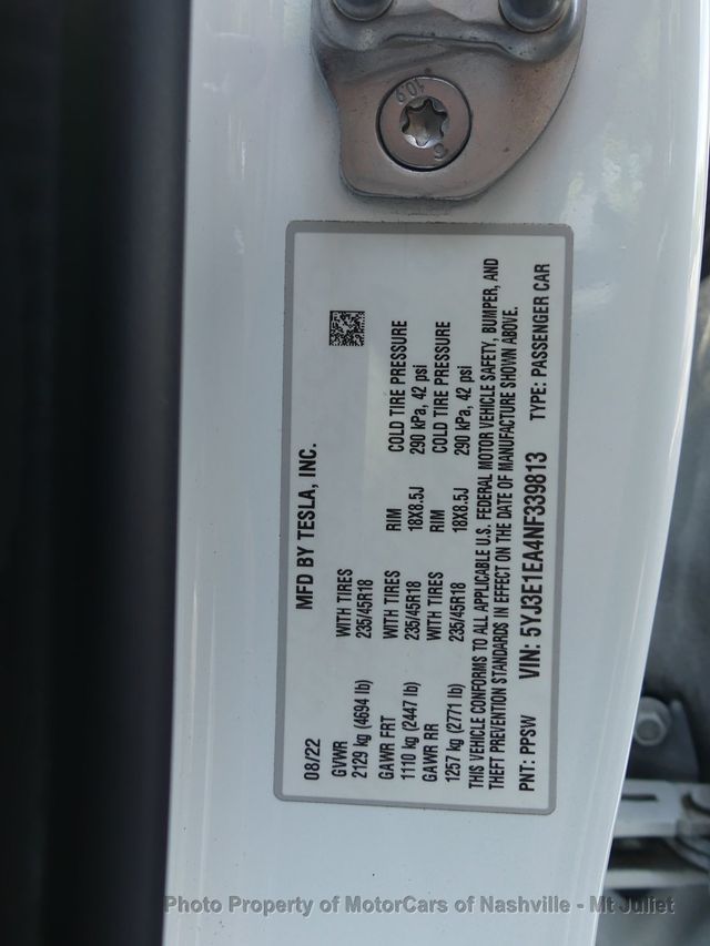 2022 Tesla Model 3 RWD - 23083045 - 47