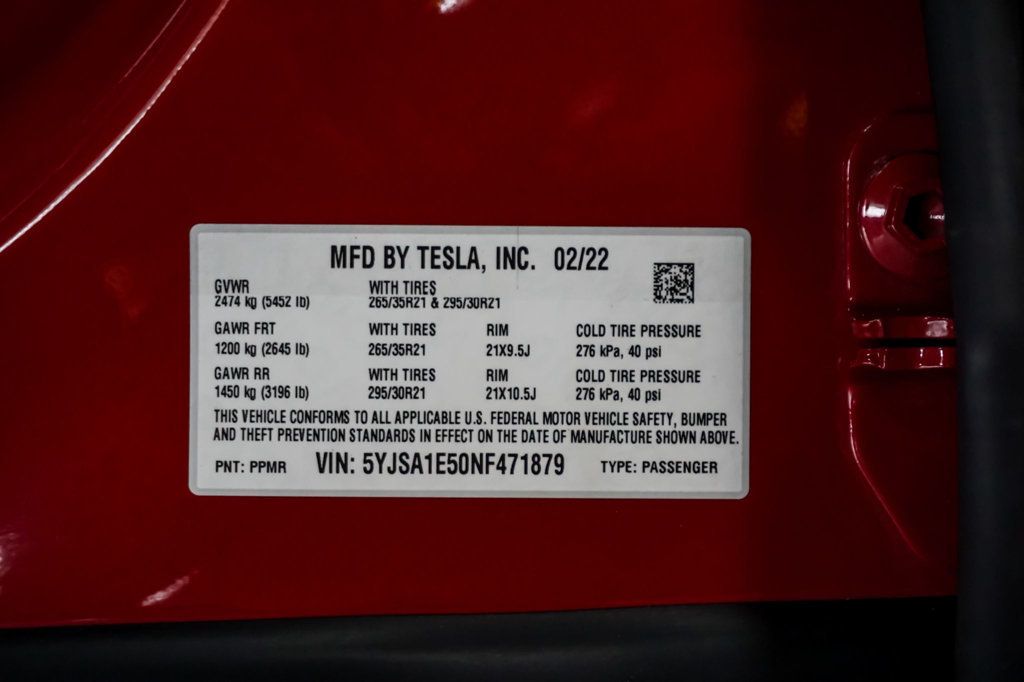 2022 Tesla Model S *Model S AWD* *21-Inch Arachnid Wheels* *1-Owner* - 23029877 - 20