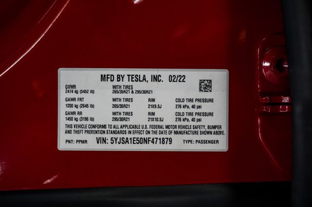 2022 Tesla Model S *Model S AWD* *21-Inch Arachnid Wheels* *1-Owner* - 23029877 - 20