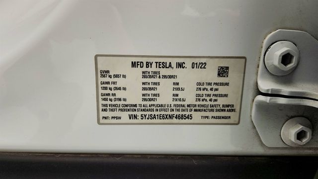 2022 Tesla Model S Plaid AWD w/ Full Self-Driving Capability & 21'' Arachnid Wheels - 22972369 - 24