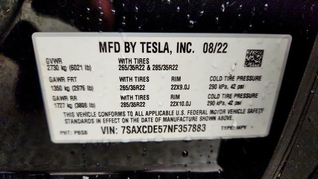 2022 Tesla Model X AWD w/ 22'' Turbine Wheels & Premium Cream Seats - 22999392 - 24