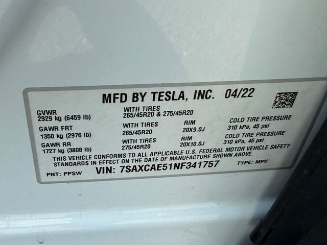 2022 Tesla Model X **MODEL X AWD 7 PASSENGERS** - 22989826 - 42