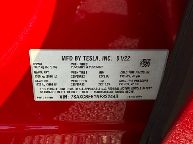 2022 Tesla Model X *MODEL X PLAID 6 PASSENGERS*22" WHEELS*WHITE INTERIOR* - 23011049 - 42