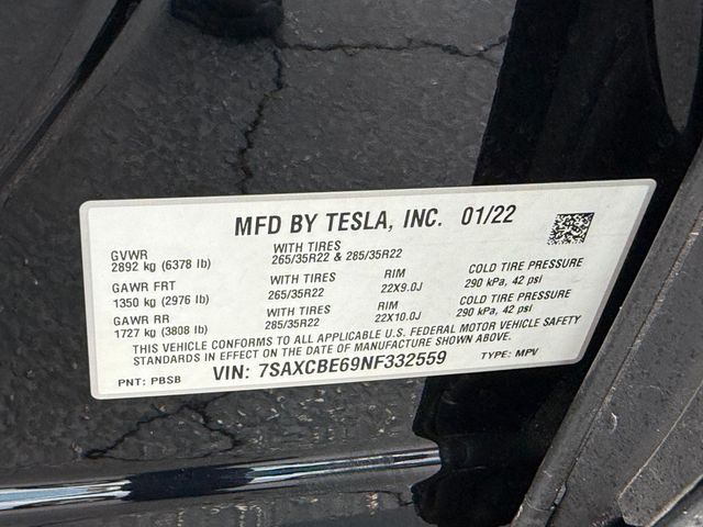 2022 Tesla Model X **PLAID**6 PASSENGERS**WHITE INTERIOR**22" WHEELS** - 23006527 - 44