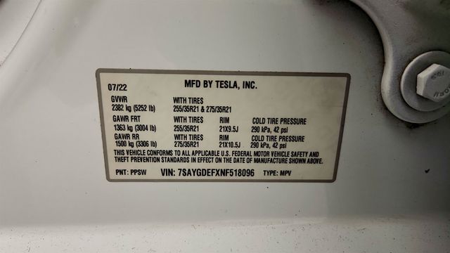 2022 Tesla Model Y Performance AWD w/ White & Black Premium Interior - 23079121 - 22