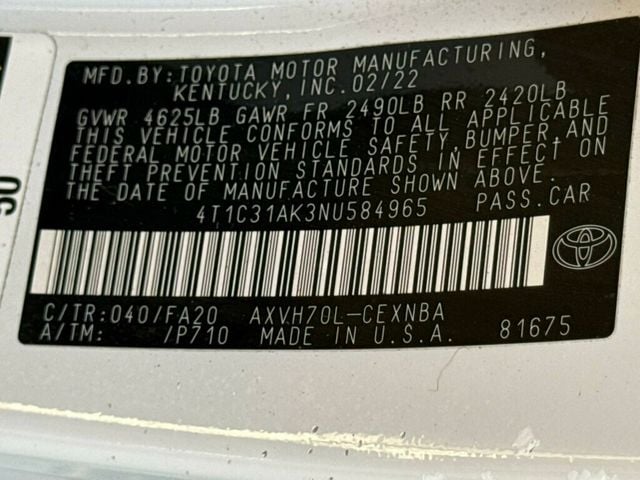 2022 Toyota Camry Hybrid LE CVT - 23015497 - 39