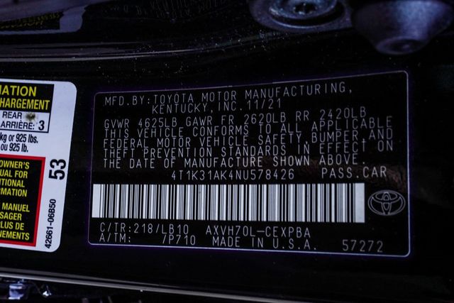 2022 Toyota Camry Hybrid XSE CVT - 22934589 - 30