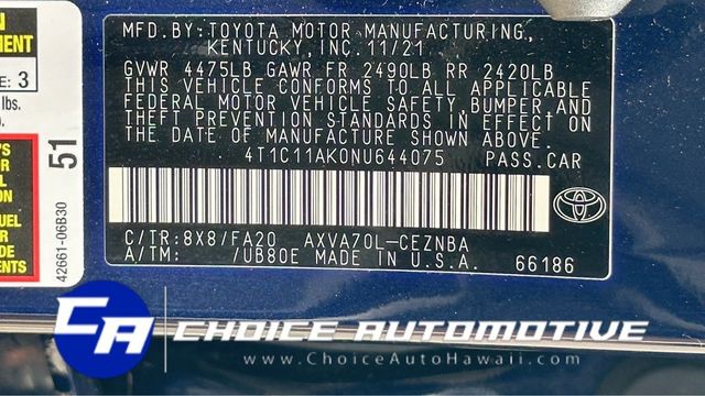 2022 Toyota Camry LE Automatic - 22407999 - 23