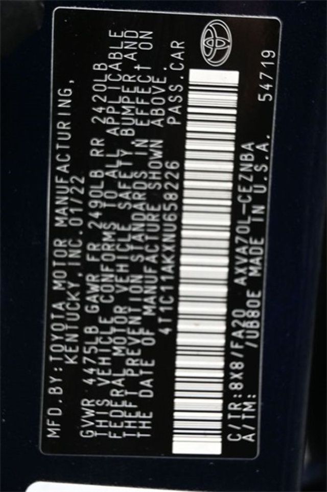 2022 Toyota Camry LE Automatic - 22969768 - 8