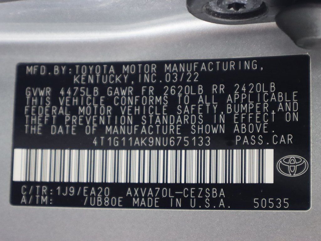 2022 Toyota Camry SE Automatic - 22763343 - 38