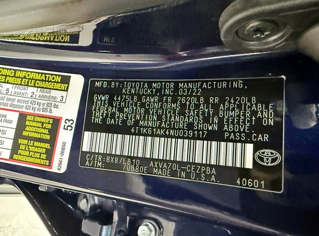 2022 Toyota Camry XSE Automatic - 22952173 - 44
