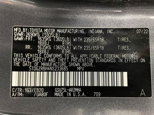 2022 Toyota Highlander XLE AWD - 22954582 - 51