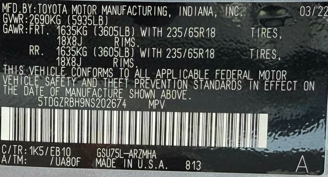 2022 Toyota Highlander XLE AWD - 22885246 - 46