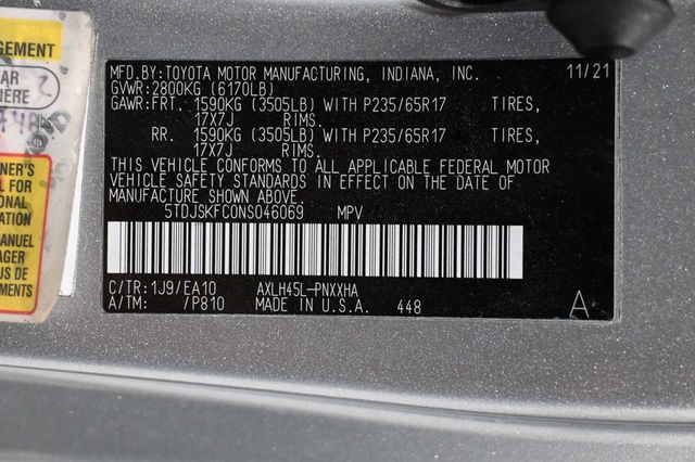 2022 Toyota Sienna XLE AWD 7-Passenger - 23094428 - 34