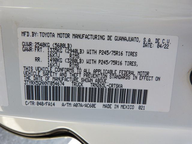 2022 Toyota Tacoma 2WD 2.7L 4CYL. GAS*EXTENDED CAB TRUCK*"ARE" TOPPER WITH LADDER RACK - 22964471 - 44