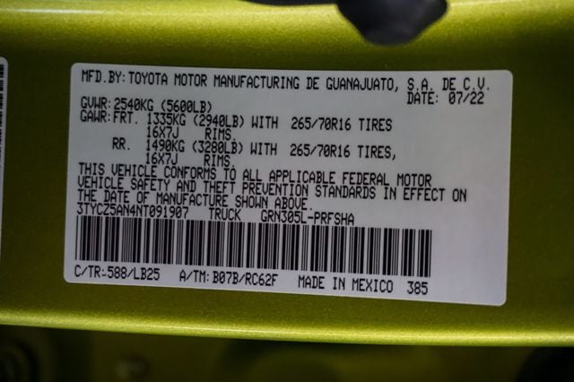 2022 Toyota Tacoma 4WD *TRD Pro* *Crew Cab* *4x4* *6-Speed Manual* *Only 18k Miles* - 23014173 - 25