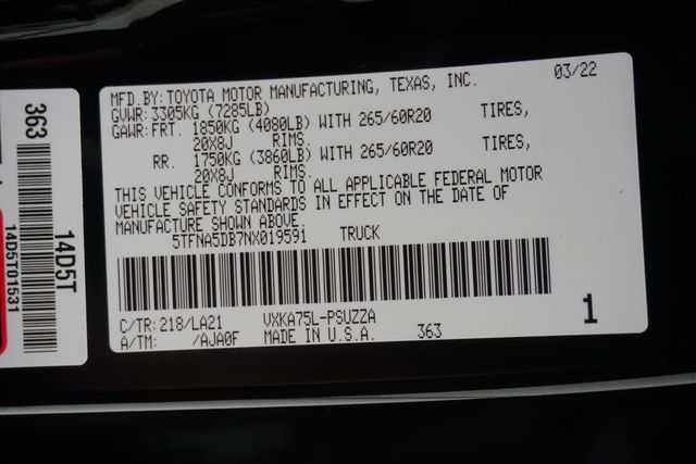 2022 Toyota Tundra 4WD Platinum - 22990315 - 37