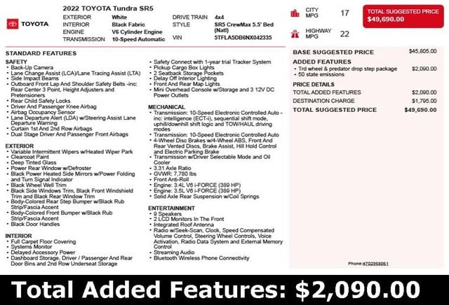 2022 Toyota Tundra 4WD SR5 - 22923988 - 2