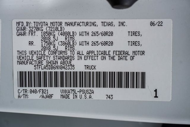 2022 Toyota Tundra 4WD SR5 - 22923988 - 42