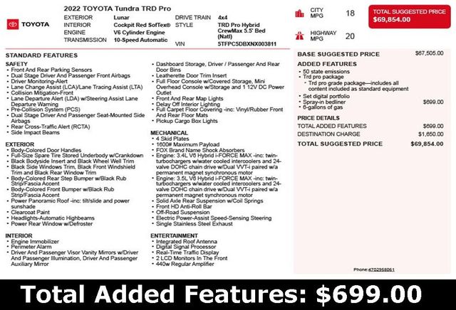 2022 Toyota Tundra 4WD TRD Pro - 22953763 - 2