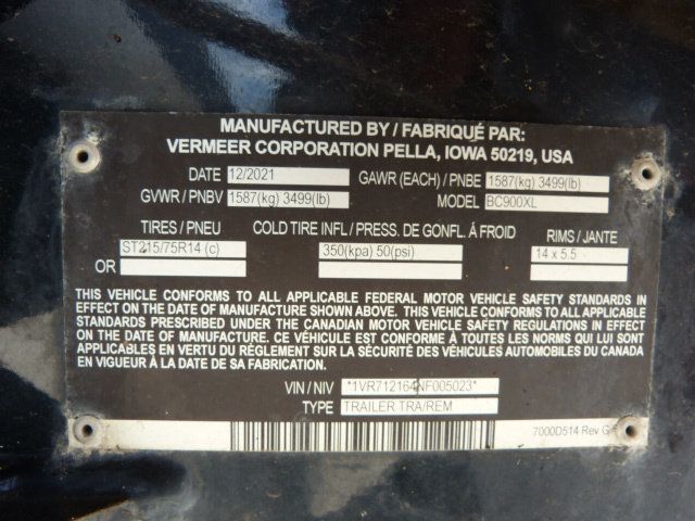 2022 VERMEER BC900XL BC900XL*35HP VANGUARD ENGINE*9in x 14in OPENING* - 23035167 - 16
