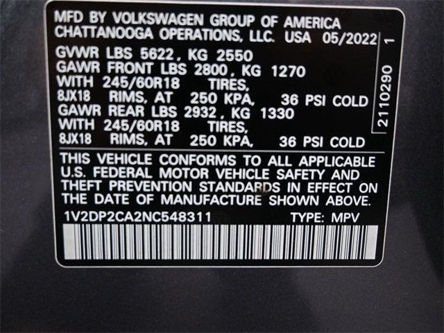 2022 Volkswagen Atlas 2.0T SE FWD - 22926692 - 6