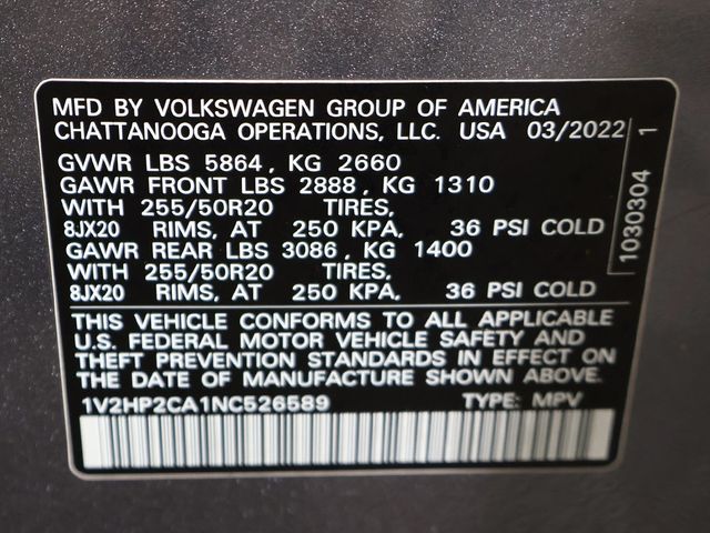 2022 Volkswagen Atlas 2.0T SE w/Technology 4MOTION - 23088978 - 55